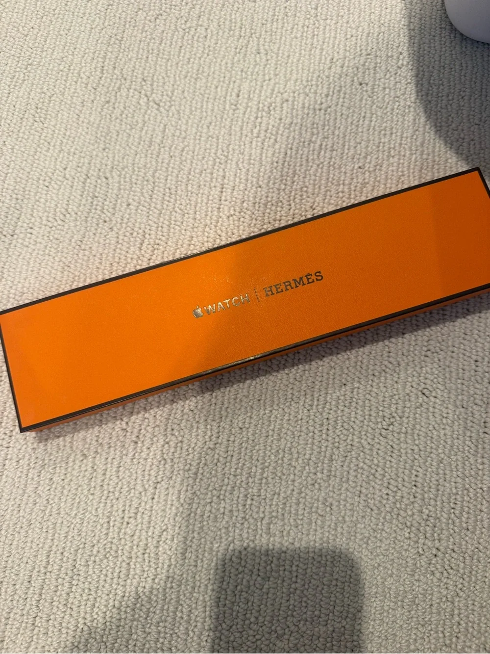 Hermes Orange Rubber Link Watch Strap with Silver Hardware